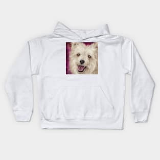 Painting of a Furry Cute Pomapoo Smiling Kids Hoodie